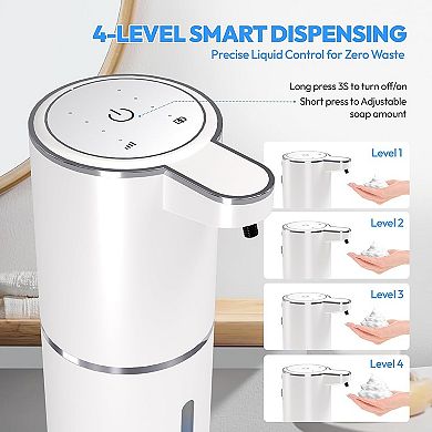 2 Pack Automatic Foaming Soap Dispenser,Touchless Foam Soap Dispenser,12.8oz Rechargeabled