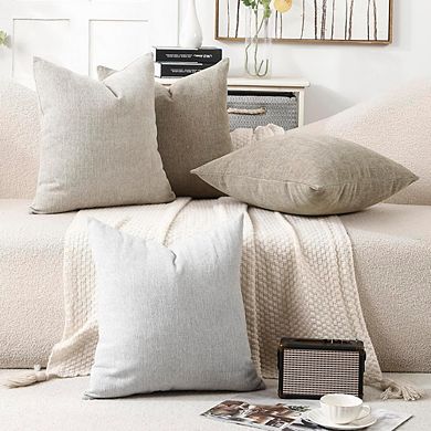 Chenille Throw Pillow Covers, Soft Modern Farmhouse Accent