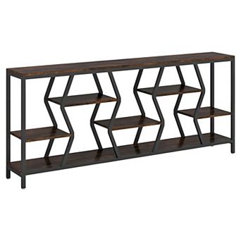 Tall Narrow Sofa Table with Storage Shelves for Hallway or Entryway