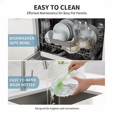 3 Gallon Automatic Water Dispenser Made, Pearl Tan Pet Bowl for Cats Dogs