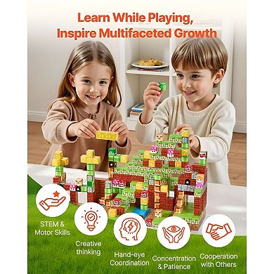 100‑Piece Magnetic Block Set with Bright Dual Panels for Learning and Play