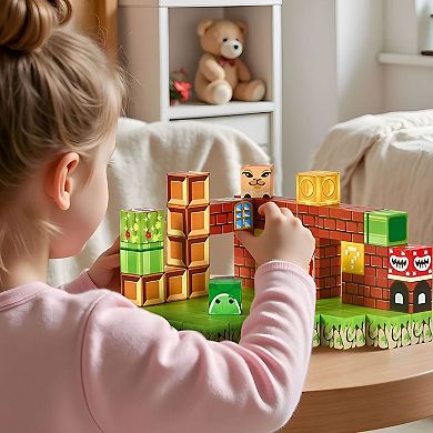 100‑Piece Magnetic Block Set with Bright Dual Panels for Learning and Play