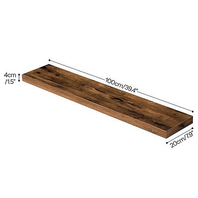 39.4" 2PC Floating Wall Shelves with Hidden Brackets Multi-Room Use