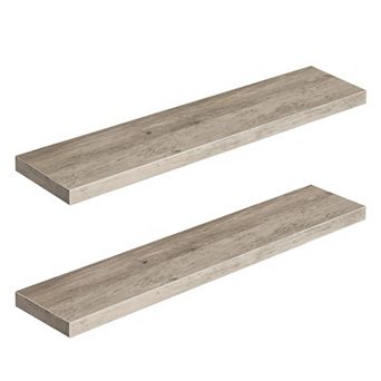 39.4" 2 pc Floating Wall Shelves with Hidden Brackets Multi-Room Use