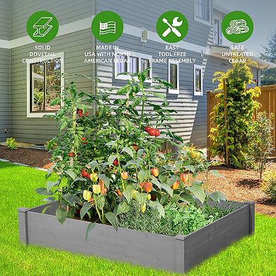 Spacious Outdoor Wooden Planter for DIY Flower, Herb, or Vegetable Garden