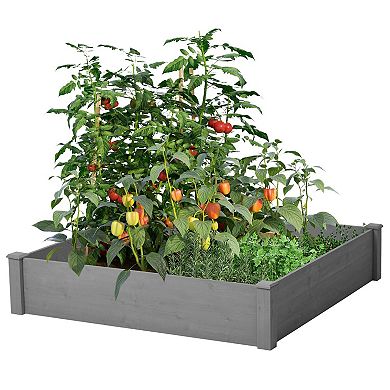 Spacious Outdoor Wooden Planter for DIY Flower, Herb, or Vegetable Garden