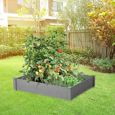 Spacious Outdoor Wooden Planter for DIY Flower, Herb, or Vegetable Garden