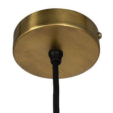 Hello Honey Antiqued Mirrored Mercury Glass Pendant with Gold Diamond Framework Design