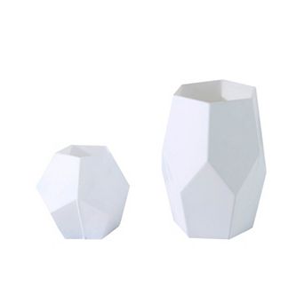 Pack of 2 Glass Geometric Flower Vases Candle Holders Wedding Centerpieces