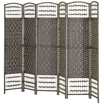 Folding Privacy Screen Room Divider with Diamond Woven Panels