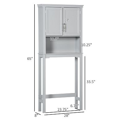 Over Toilet Bathroom Space Saver Cabinet with Adjustable Shelf