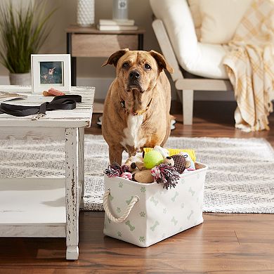 Bone Dry Collapsible Rectangle Pet Storage Bin Paw/Bone Print