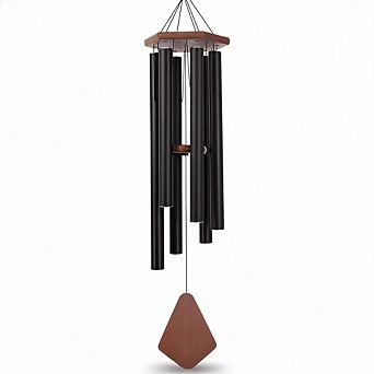 44 Inch Large Deep Tone Wind Chimes, Black Memorial Outdoor for Garden Patio Decor