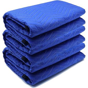 Great Ambitions 3-Pack 40x72" Heavy Duty Moving Blankets, Quilted Furniture Protectors