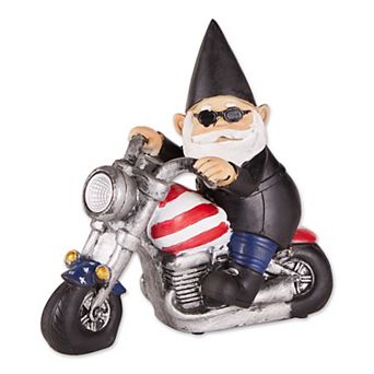 Zingz Home Solar Biker Gnome Figurine