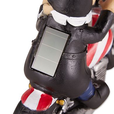 Zingz Home Solar Biker Gnome Figurine