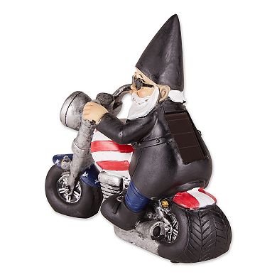 Zingz Home Solar Biker Gnome Figurine