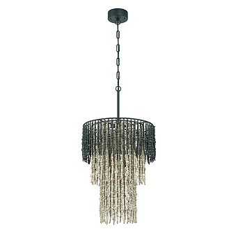 Hello Honey Ombre Beaded Wood 3 tier Chandelier