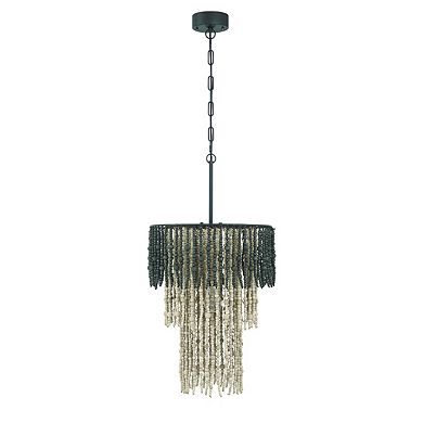 Hello Honey Ombre Beaded Wood 3-Tier Chandelier