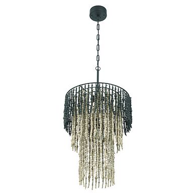 Hello Honey Ombre Beaded Wood 3-Tier Chandelier