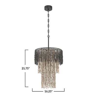 Hello Honey Ombre Beaded Wood 3-Tier Chandelier