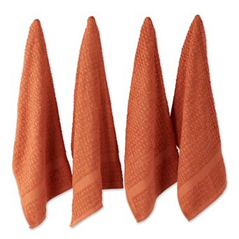 DII Spice Solid Waffle Terry Dishtowel Set/4