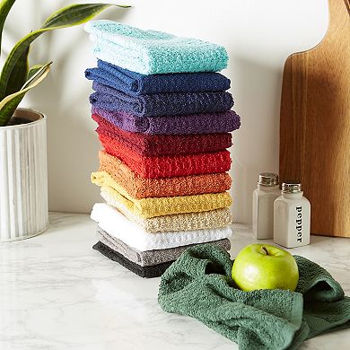DII Spice Solid Waffle Terry Dishtowel Set/4