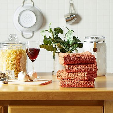 DII Spice Solid Waffle Terry Dishtowel Set/4