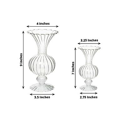 4 Pack Nordic Glass Flower Vases Petal Texture Wedding Table Centerpieces