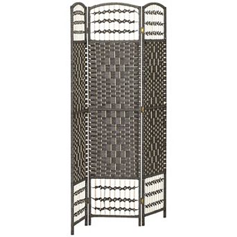 3-Panel Folding Privacy Screen with Diamond-Woven Paper Fiber for Bedroom or Office