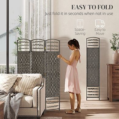 3-Panel Folding Privacy Screen with Diamond-Woven Paper Fiber for Bedroom or Office