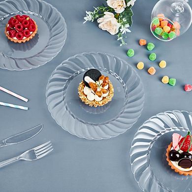 Great Ambitions 100-Count 9" Clear Plastic Plates: Heavy-Duty, Premium for Weddings & Events
