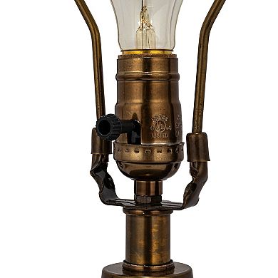 Hello Honey Green Glass Table Lamp with White Drum Shade