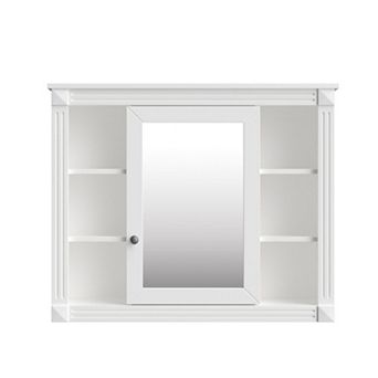Wall-Mounted Bathroom Cabinet with 3 Mirrored Doors and 8 Interior Shelves