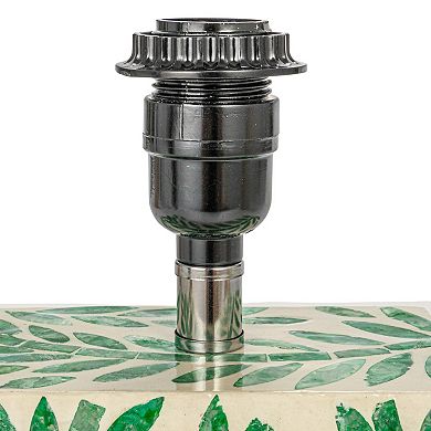 Hello Honey Reclaimed Wood and Shell Table Lamp, Green, Set of 2