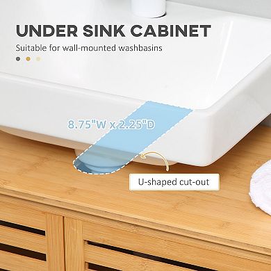 Bathroom Storage Cabinet Under Sink, Double Door Pedestal Sink Organizer