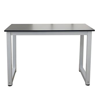 Compact Wooden Desk for Laptop, Books, and Workspace Organization - Black
