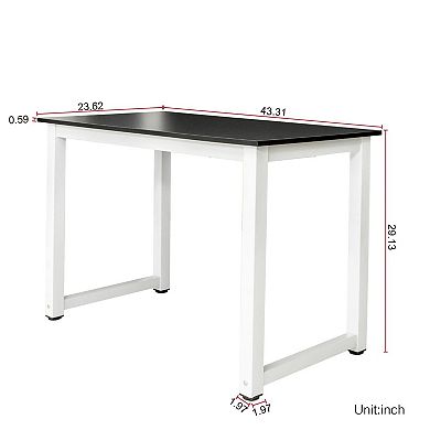 Compact Wooden Desk for Laptop, Books, and Workspace Organization - Black