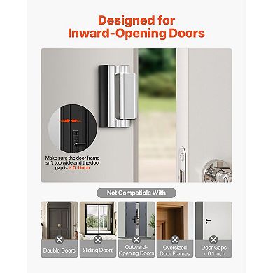 Set of 2 Interior Door Reinforcement Lock Aluminum Alloy Security Lock