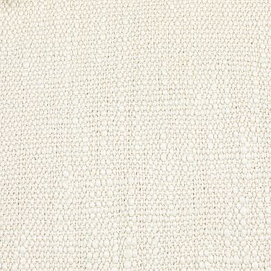 Hello Honey Cotton Slub Pillow with Crochet and Tassels, Cream