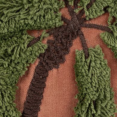 Hello Honey Tropical Embroidered Velvet Pillow, Multicolor