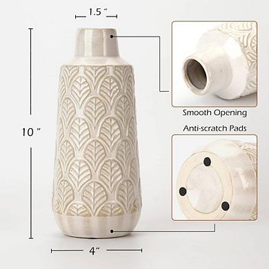 Elegant White Ceramic Ornamental Vase