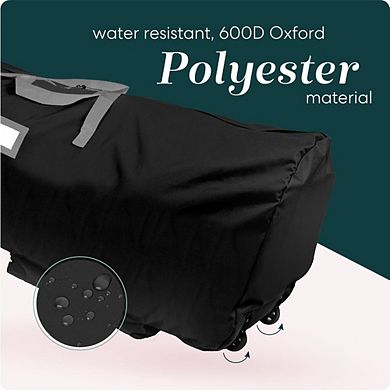 Great Ambitions Black Rolling Christmas Tree Storage Bag with Wheels & Handles, Fits 9ft Artificial