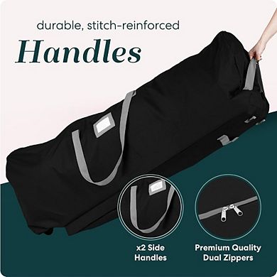 Great Ambitions Black Rolling Christmas Tree Storage Bag with Wheels & Handles, Fits 9ft Artificial