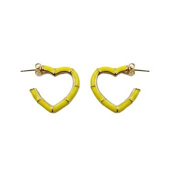 The Collective by DBJ Kora Hoop Earrings With Yellow Enamel