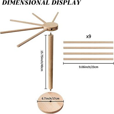 Great Ambitions Large Wood Pasta Drying Rack, Collapsible Stand for Fresh Noodles & Spaghetti