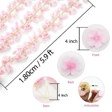 35.4f Cherry Blossom Flowers Garland Artificial Silk Sakura Vines Hanging Spring Wedding Party