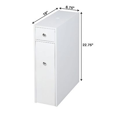 Bathroom Cabinet with Slide-Out Drawers, Slim Floor Storage for Small Spaces