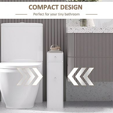 Bathroom Cabinet with Slide-Out Drawers, Slim Floor Storage for Small Spaces