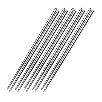 8.6" Reusable Stainless Steel Chopsticks 5 Pairs